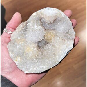 Large Natural Mixed Druzy Quartz Geode from India